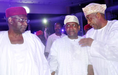 From left: Alh. Abba Kyari, Chief of Staff to the President, Alh. Aliko Dangote and Alh. Isa Ismail Funtua.