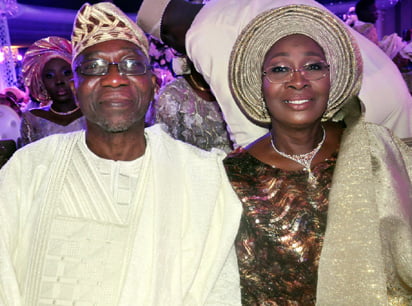 Omoba Adebola Olukoya, Groom’s father and his Mrs. Olatokunbo, groom’s mother