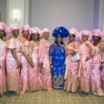Mrs. Angela Ekechukwu, mother of the bride, with guests