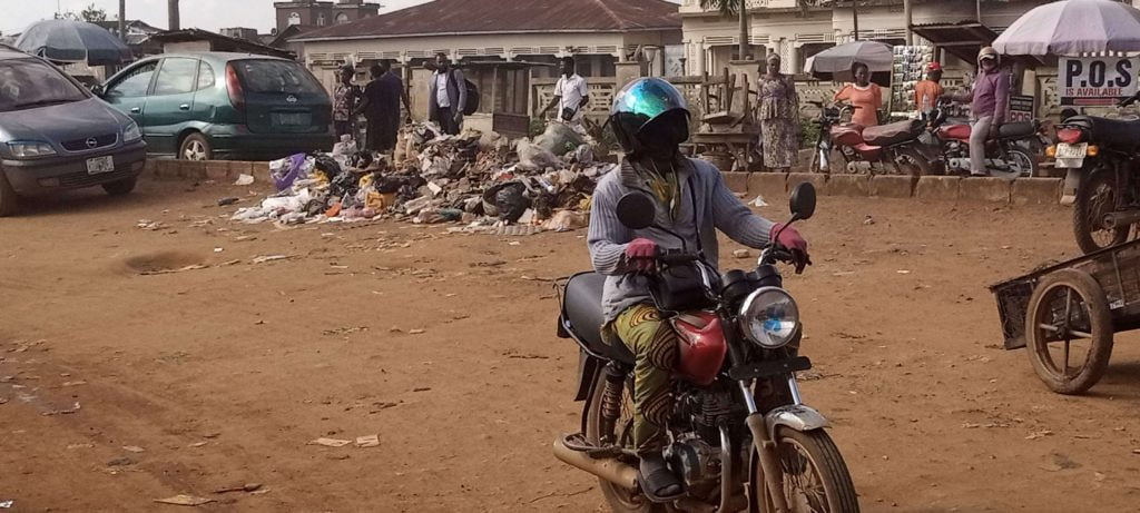 heap of refuse at Lagos Garagein ijebu ode