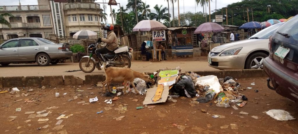 heap of refuse at Lagos Garagein ijebu ode