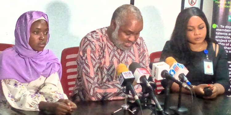 HURIWA Exco at a press briefing.