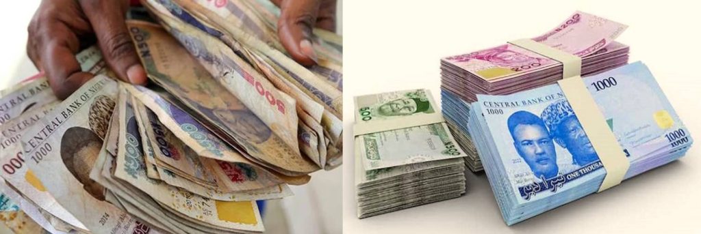 Nigeria's old and new notes. Naira cash crunch still persists in Ogun despite CBN directive.