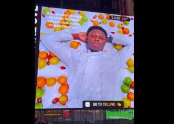 Mohbad Appears On Times Square’s Billboard In New York.