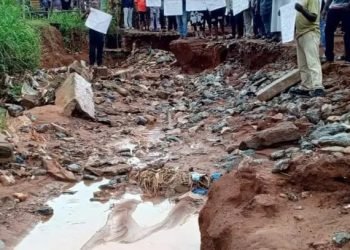 Road to Wole Soyinka train station in Abeokuta in deplorable condition.