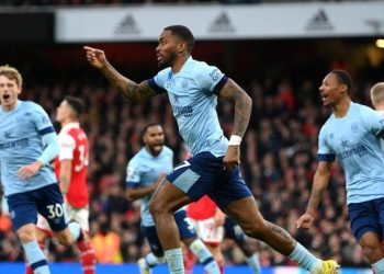 Ivan Toney celebrates after scoring a controversial goal against Arsenal in February Ivan Toney celebrates after scoring a controversial goal against Arsenal in February