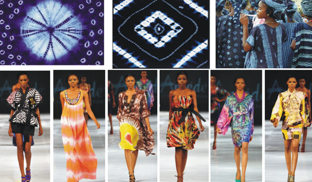 Modern Adire textile fashion styles.