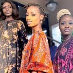 Ladies wearing gown made from Adire textile material