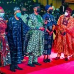 Ogun State governor and others wearing clothes made from Adire textile material