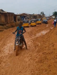 An example of bad road in Ogun State