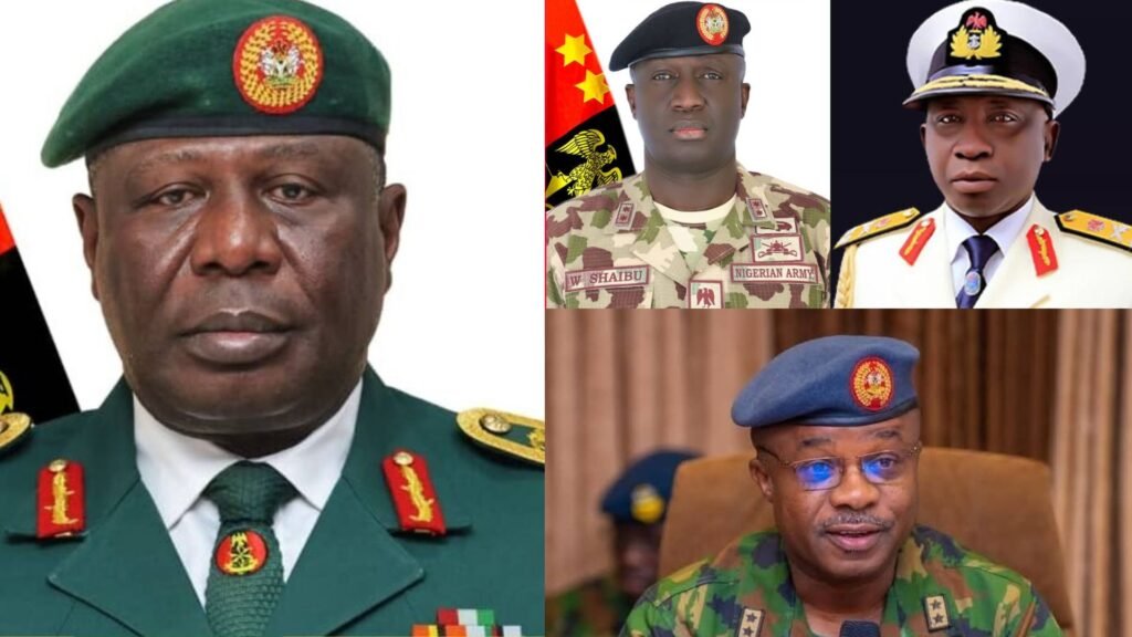 Nigeria's new military service chiefs: General Olufemi Oluyede is the new Chief of Defence. General Waidi Shaibu, a career soldier known for his experience in counter-insurgency operations, is now the new Chief of Army Staff. Rear Admiral Idi Abbas takes charge of the navy, while Air Vice Marshal S.K. Aneke steps in as the new Chief of Air Staff. 
