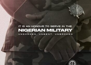 Image of DEFENCE HQ NIGERIA's flyer with a cryptic message posted on twitter.