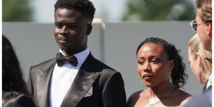 Bukayo Saka and long time girlfriend Tolami Benson.