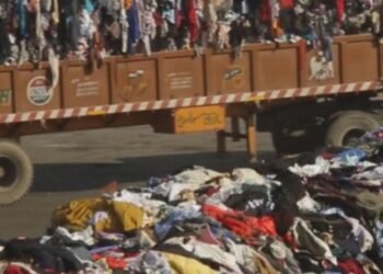 Truck load of used cloths.