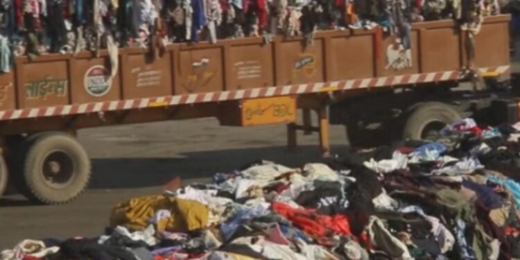 Truck load of used cloths.