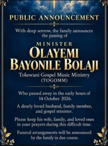 Gospel Singer Toluwanisings Is Dead